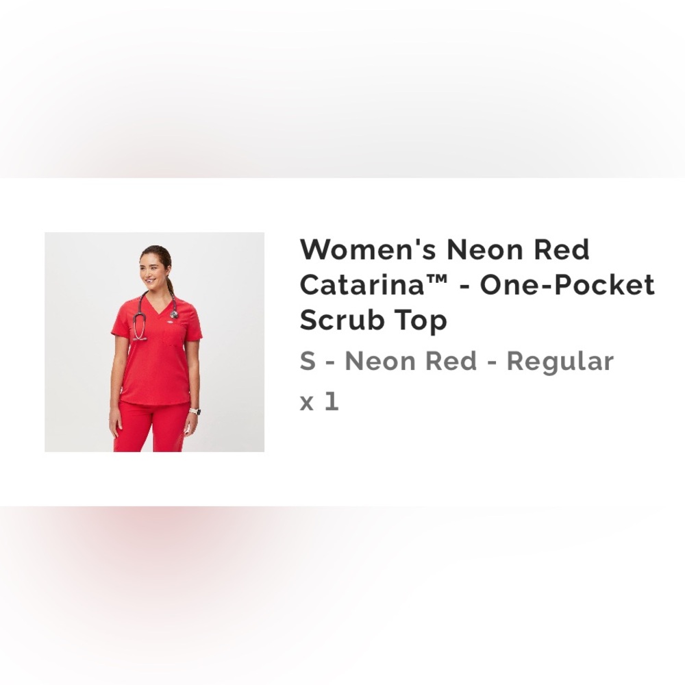 Figs scrubs set sz small top and small tall bottom in neon red..worn a few times